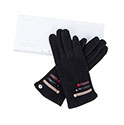 Cosy Contrast Striped Boxed Gloves Black