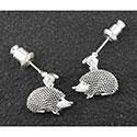 Earrings Silver Plated Country Hedgehog