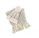 Scarf Flecked Boxed Hat Scarf Set White