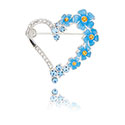 Brooch Forget Me Not Modern Heart