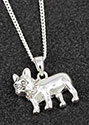 Necklace French Bulldog Silver Plated