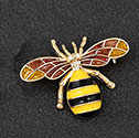 Brooch Hand Painted Bee Rose Gold