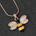 Necklace Hand Painted Bee Rose Gold