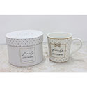 Boxed Heart Design Bow Mug Family