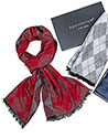 Mens Double Sided Diamond Scarf Red