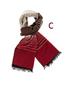 Mens Double Sided Lines Scarf Red
