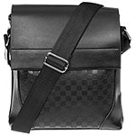 Men Squares Messenger Bag Black