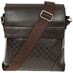 Men Squares Messenger Bag Brown