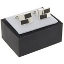 Mens Textured Rectangle Cufflinks