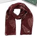 Scarf Metallic Leaves Red Boxed