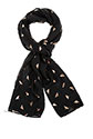 Scarf Metalic Rose Gold Bees Black