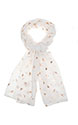 Scarf Metalic Rose Gold Bees White