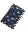 Scarf Metalic Silver Dandelion Clock Blue Boxed