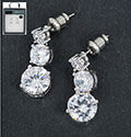 Earrings 3 Crystal Drop Clear