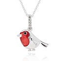 Necklace Robins Apear Silver Plate Dainty
