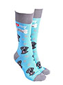 Sock Society Dog Socks Black Labrador Light Blue
