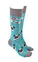 Sock Society Dog Socks Pug Light Green