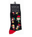 Christmas Elves Socks Black