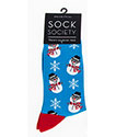 Christmas Snowman Socks Blue