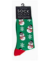 Christmas Snowman Socks Green
