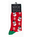 Christmas Snowman Socks Red