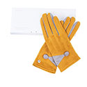 Two Tone Button Boxed Gloves Yellow