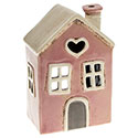 Village Pottery Heart House Tealight Pink
