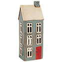 Village Pottery Tall House Dark Grey Tealight