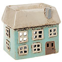 Village Pottery House Tealight Warmer Aqua