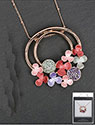 Necklace Warm Tones Flowers Round Necklace