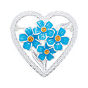Brooch Forget Me Not Heart