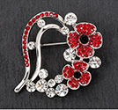 Brooch Poppy Heart