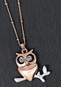 Necklace Rose Gold Plated Cute Owl